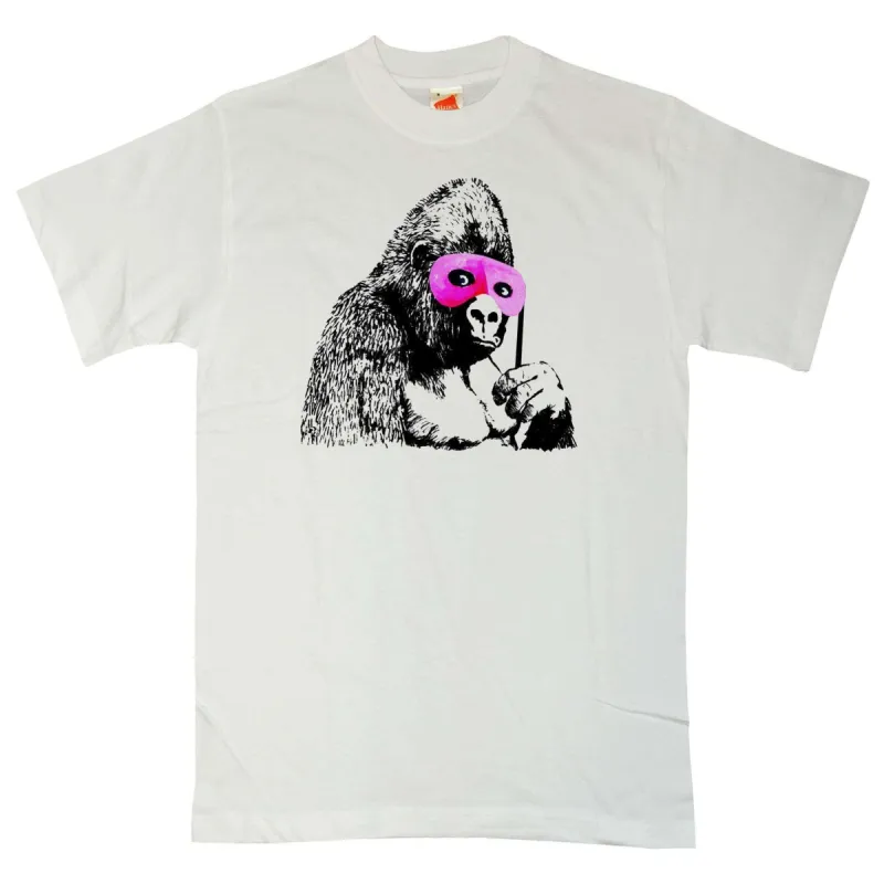 Banksy Gorilla With Mask T-Shirt sold by 8Ball