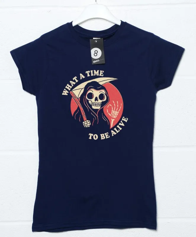 What A Time To Be Alive DinoMike Womens Fitted T-Shirt sold by 8Ball