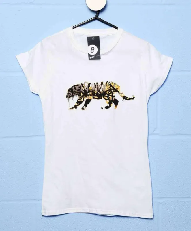 Banksy Tiger Fitted Womens T-Shirt sold by 8Ball