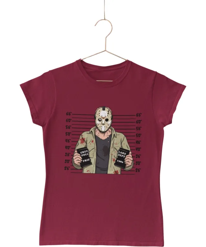 Jason Mugshot Horror Film Tribute Womens T-Shirt sold by 8Ball