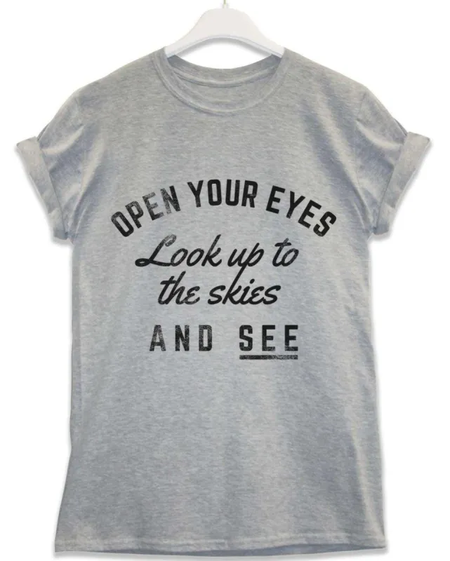 Look Up to the Skies Lyric Quote T-Shirt sold by 8Ball