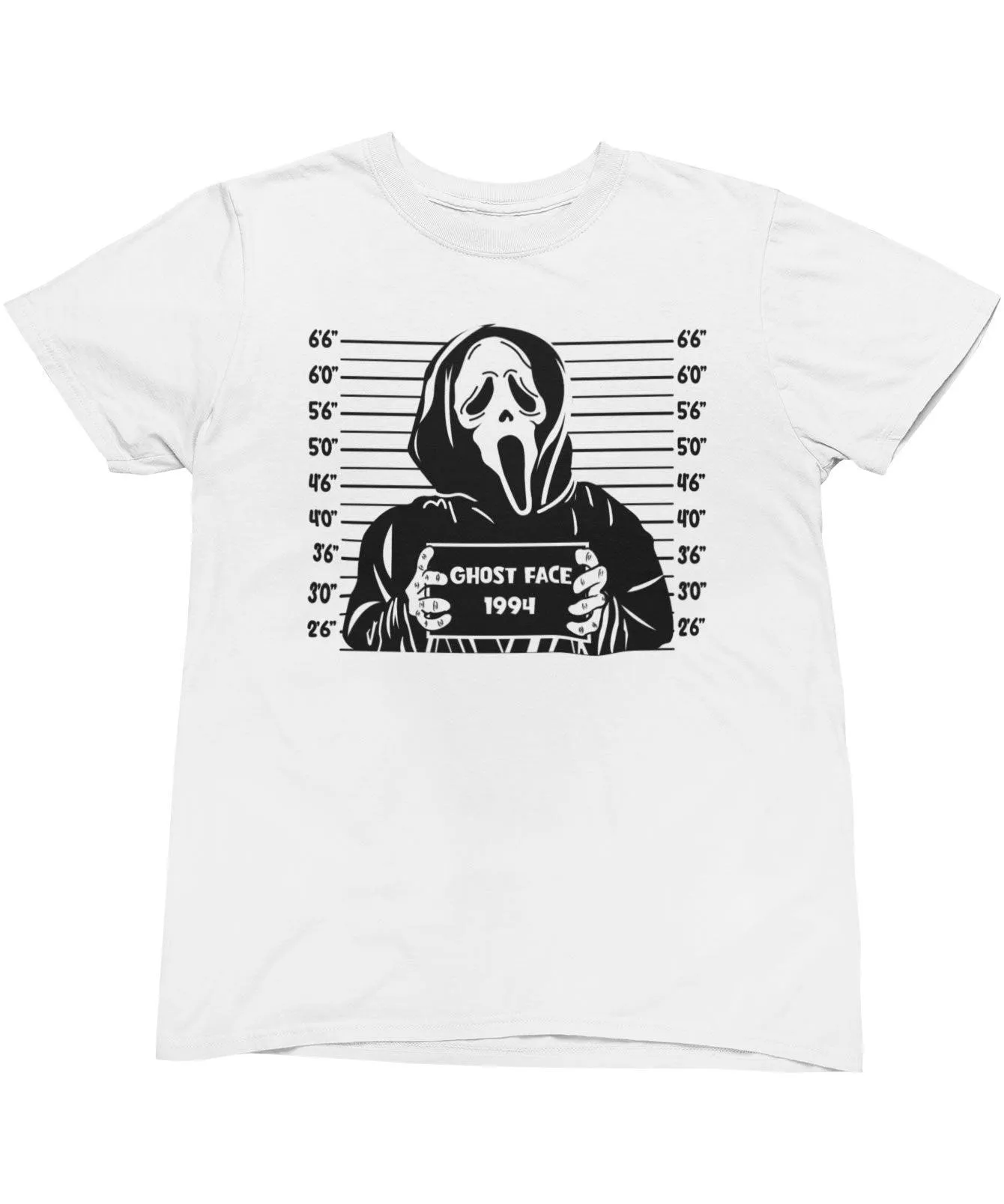 Ghostface Mugshot Horror Film Tribute T-Shirt sold by 8Ball product image thumbnail 4