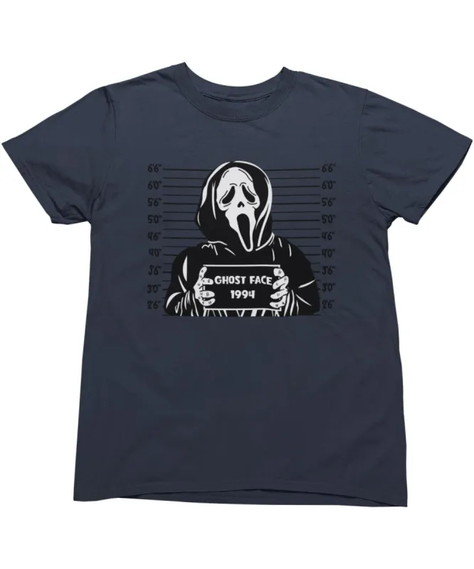 Ghostface Mugshot Horror Film Tribute T-Shirt sold by 8Ball
