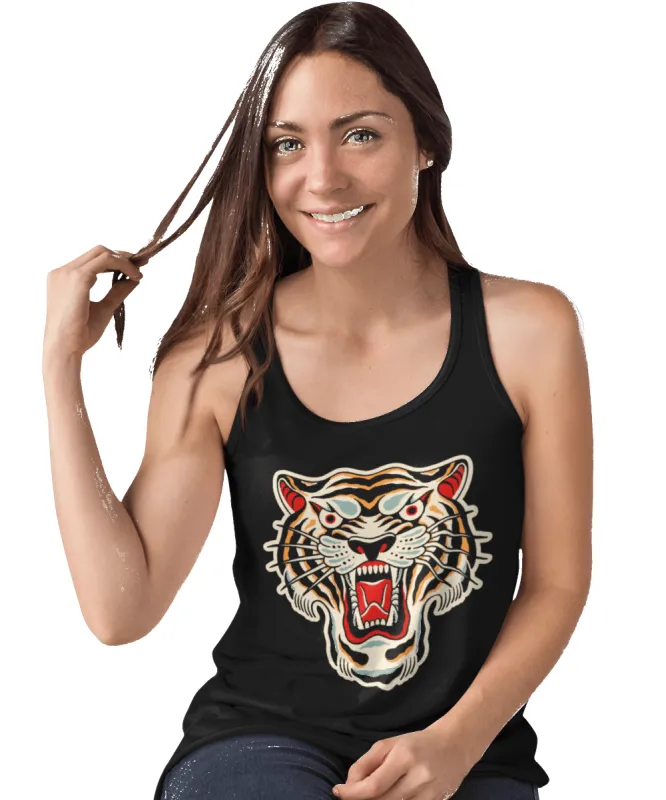 Tiger Tattoo Design Adult Womens Vest Top sold by 8Ball