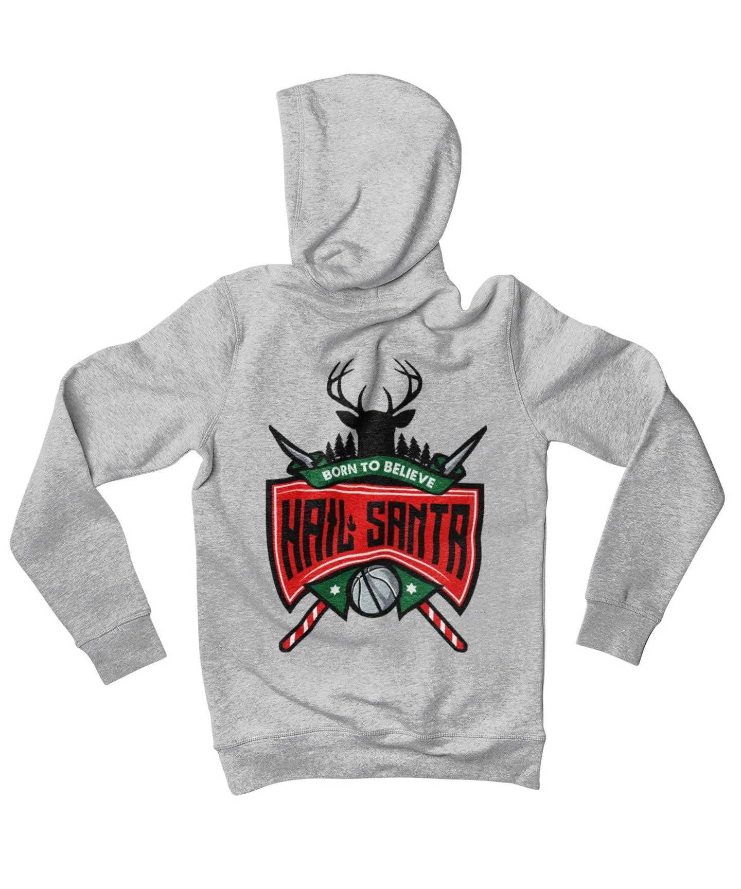 Hail Santa Back Printed Christmas Hoodie sold by 8Ball product image thumbnail 4