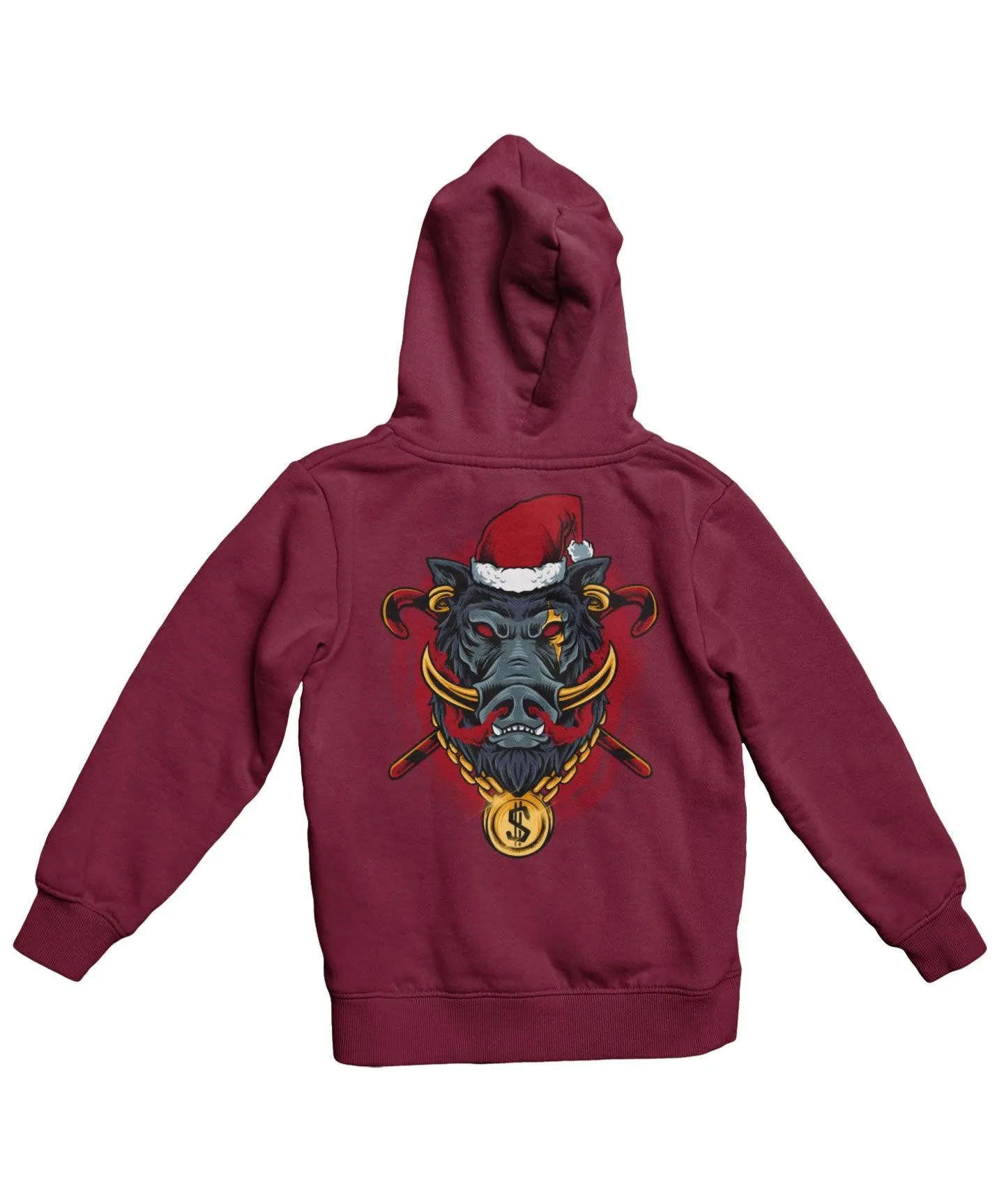 Golden Boar Santa Back Printed Christmas Hoodie sold by 8Ball product image thumbnail 3