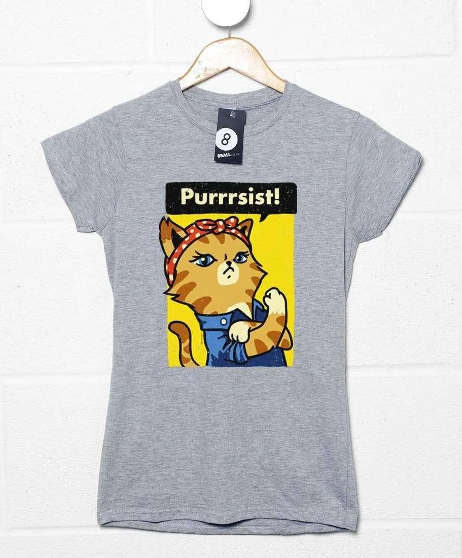 Purrrsist Ladies Fitted T-Shirt sold by 8Ball