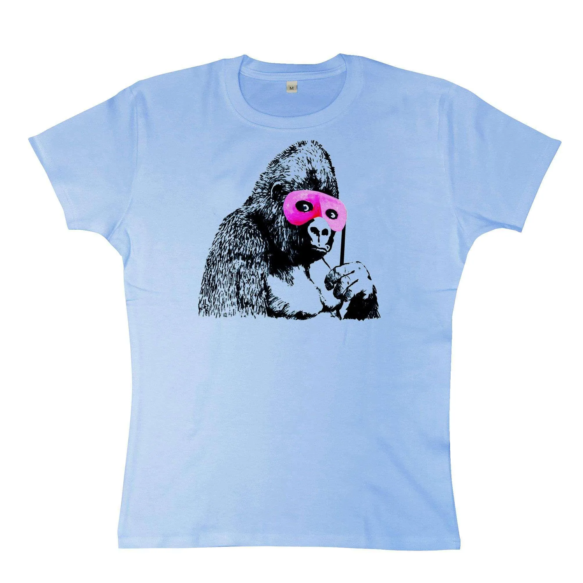 Banksy Gorilla With Mask Womens Style T-Shirt sold by 8Ball product image thumbnail 2