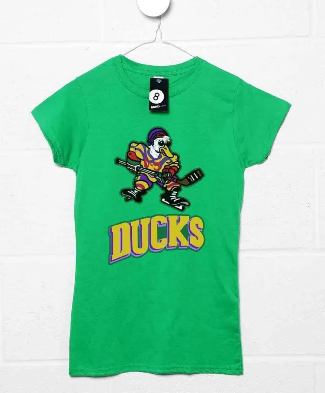 Mighty Ducks Logo Fitted Womens T-Shirt sold by 8Ball