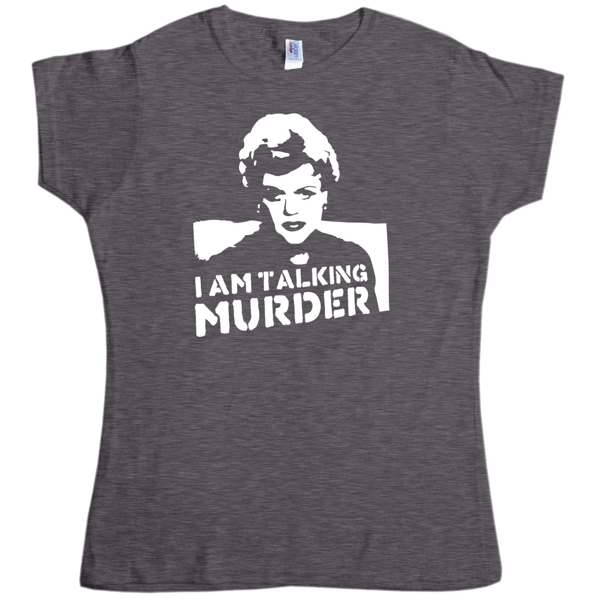 Jessica Fletcher I am Talking Murder Womens T-Shirt sold by 8Ball