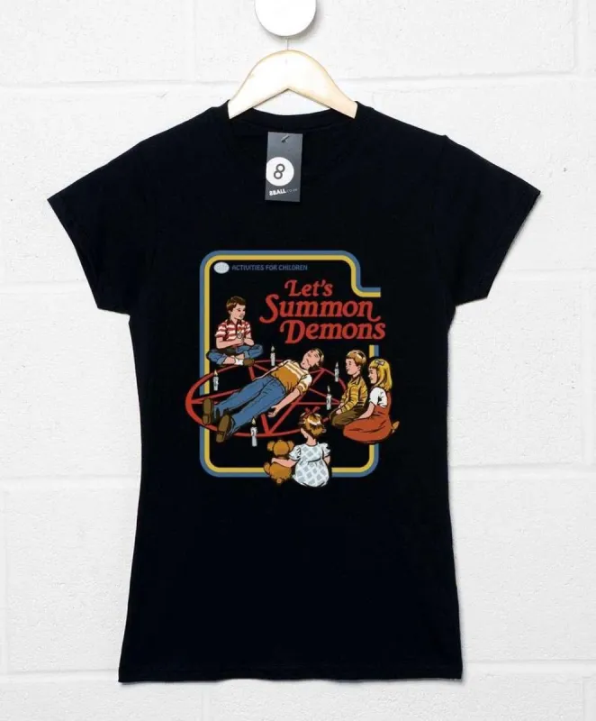 Steven Rhodes Let's Summon Demons Womens Fitted T-Shirt sold by 8Ball