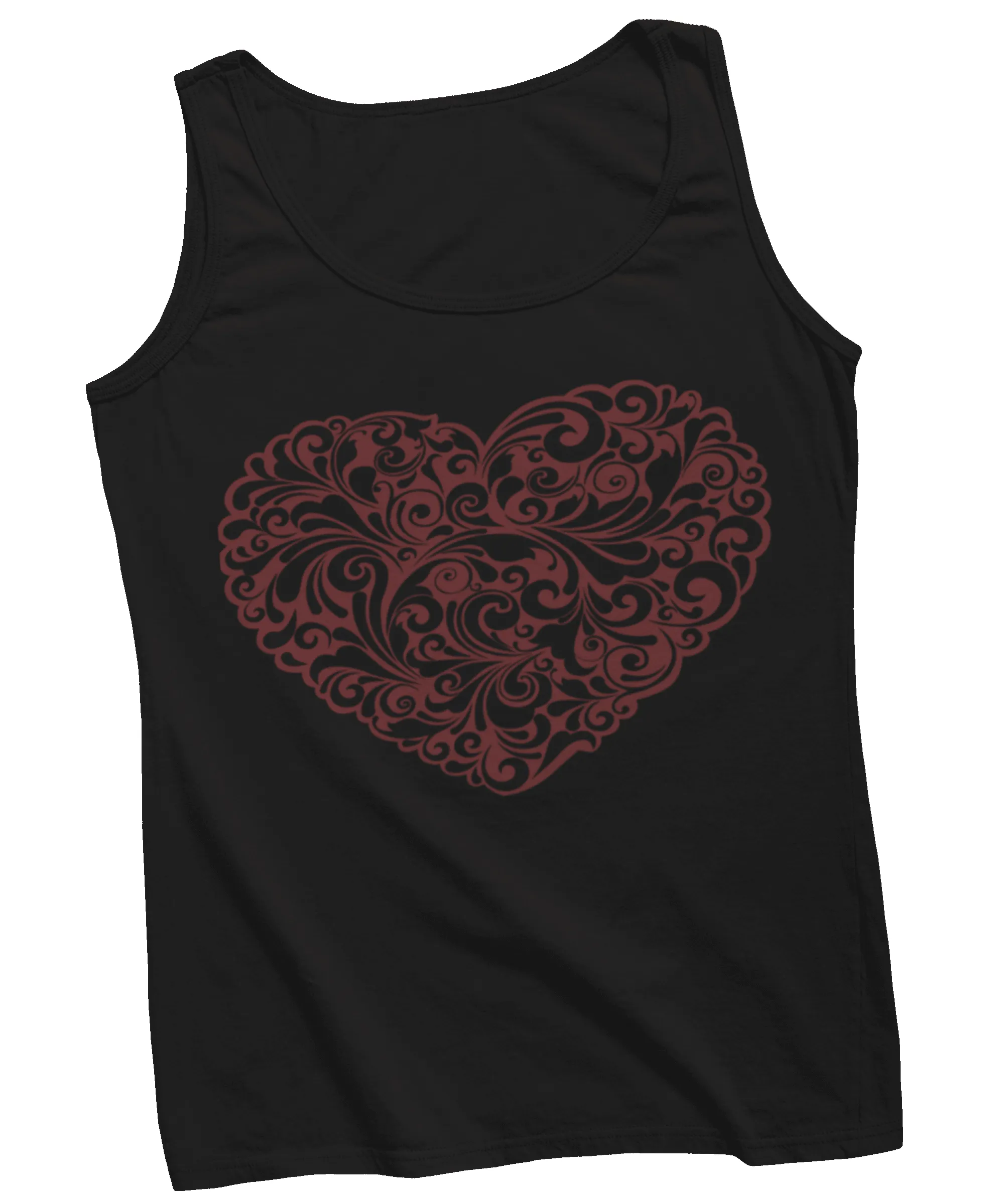 Decorative Heart Tattoo Design Adult Womens Vest Top sold by 8Ball product image thumbnail 2
