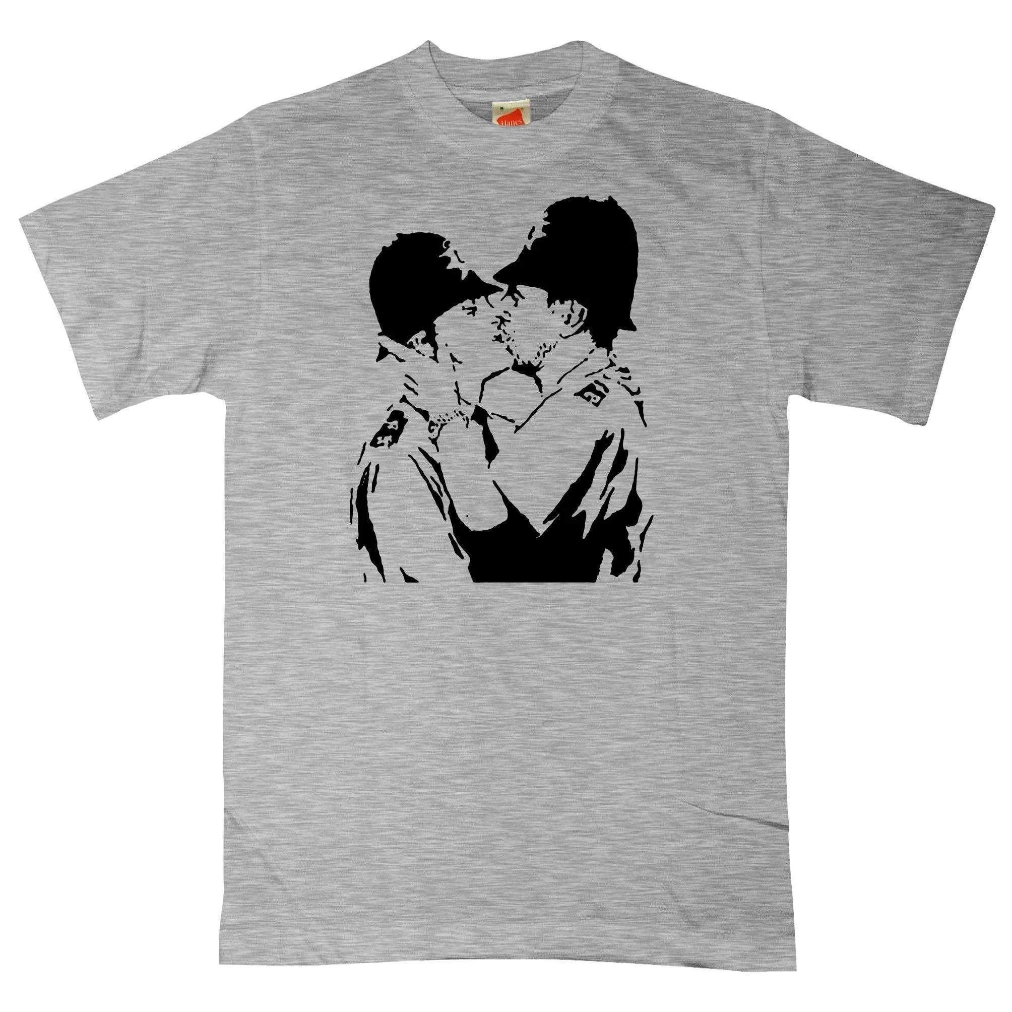 Banksy Kissing Policemen T-Shirt sold by 8Ball product image thumbnail 4