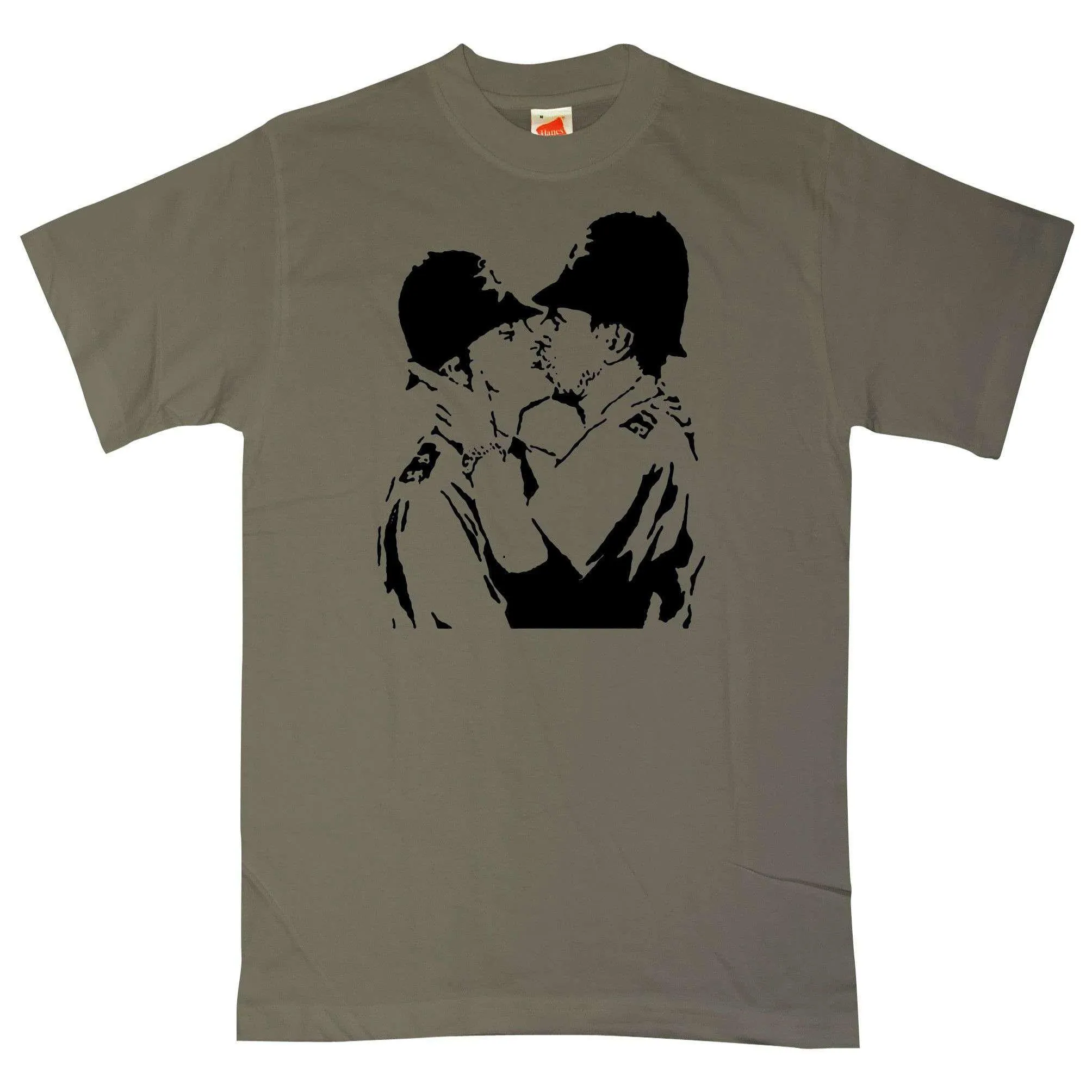 Banksy Kissing Policemen T-Shirt sold by 8Ball product image thumbnail 2