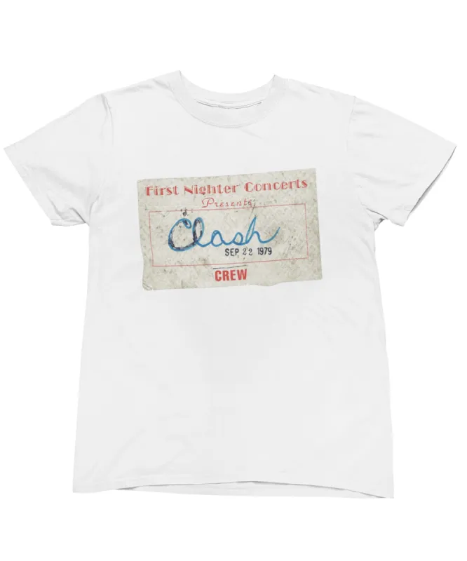 The Clash Take The Fifth Tour First Night Crew Pass T-Shirt sold by 8Ball