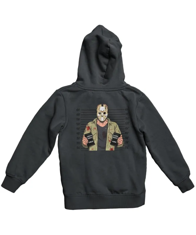 Jason Mugshot Horror Film Tribute Adult Back Printed Hoodie sold by 8Ball
