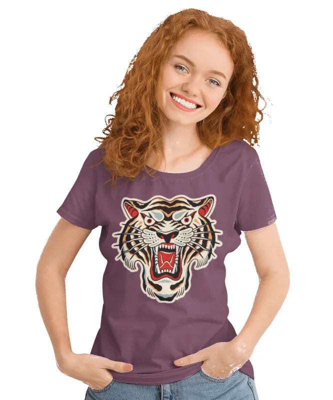 Tiger Tattoo Design Adult Unisex T-Shirt sold by 8Ball