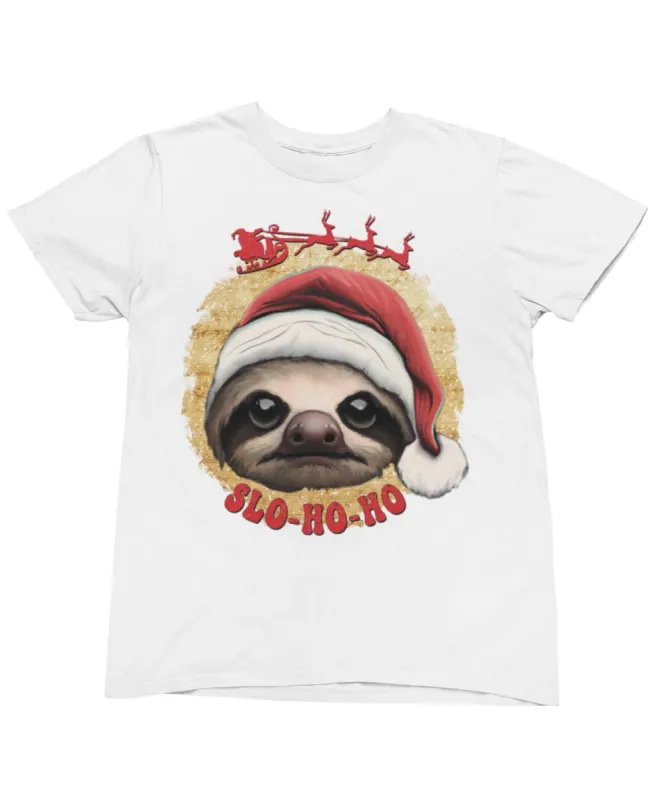 Sloth Ho Ho Ho Christmas Unisex T-Shirt sold by 8Ball