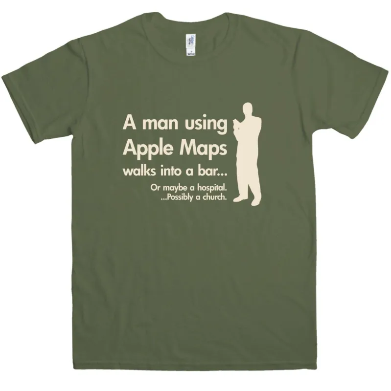 Geek Apple Maps T-Shirt made by 8Ball