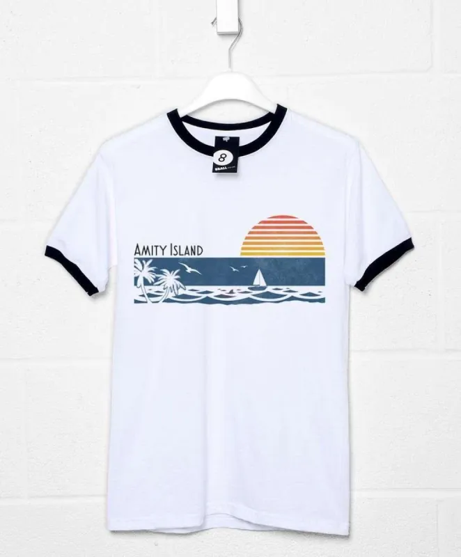 Amity Island Ringer T-Shirt sold by 8Ball