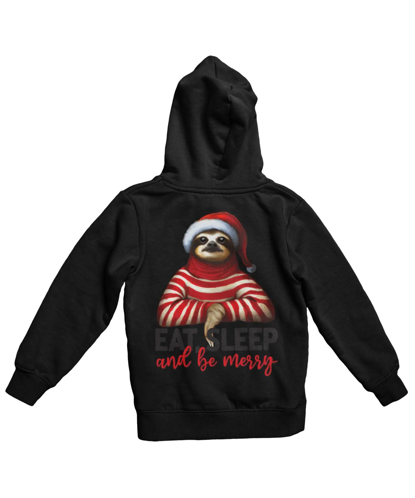 Sloth Eat Sleep Be Merry Christmas Back Printed Hoodie sold by 8Ball product image thumbnail 4