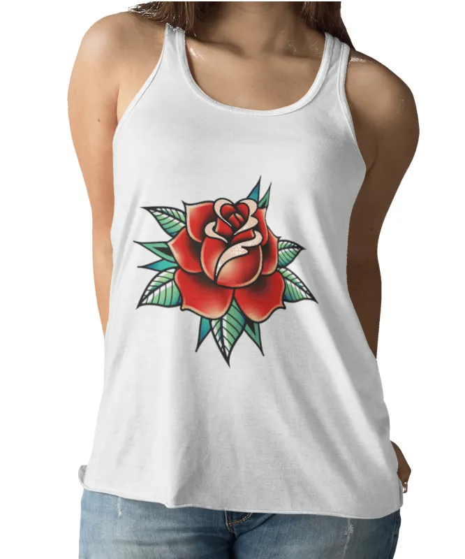 Rose Tattoo Design Adult Womens Vest Top sold by 8Ball