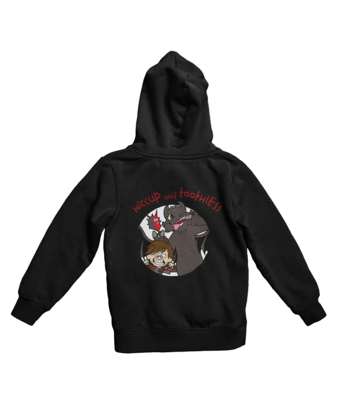 Top Notchy Hiccup and Toothless Back Printed Hoodie sold by 8Ball