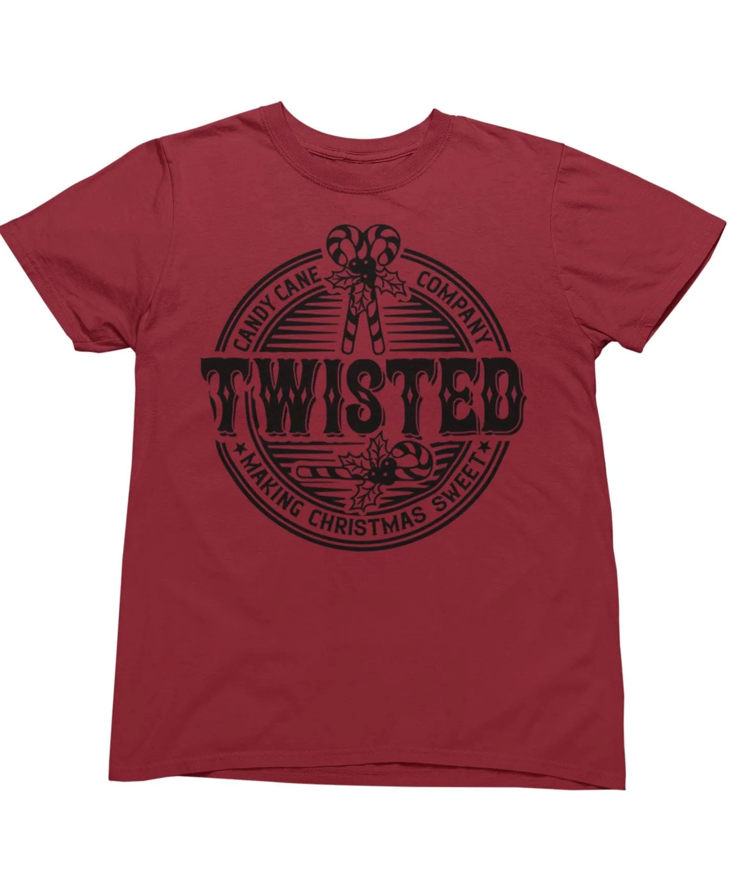 Twisted Candy Cane Mono Christmas T-Shirt sold by 8Ball product image thumbnail 3