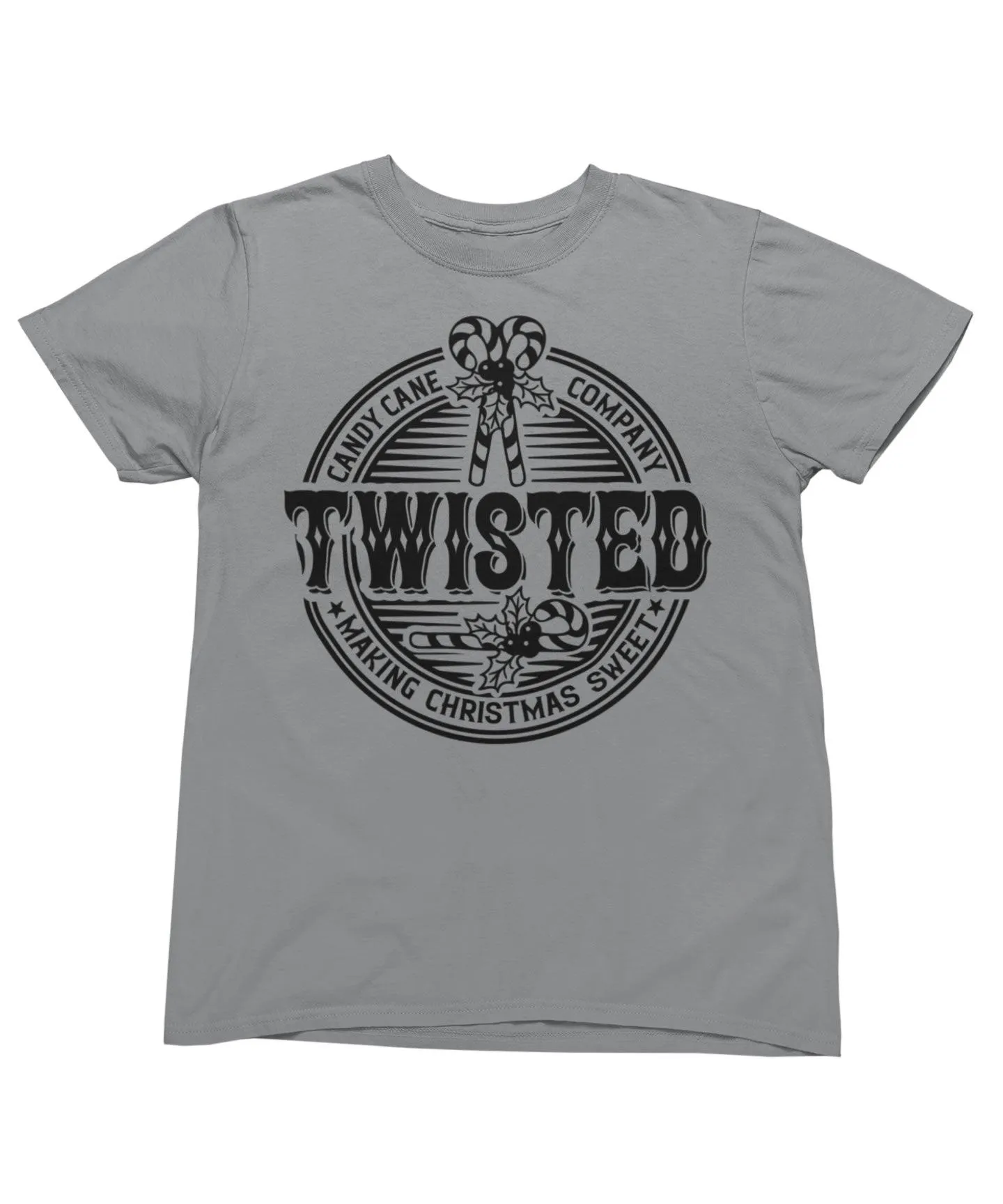 Twisted Candy Cane Mono Christmas T-Shirt sold by 8Ball product image thumbnail 2