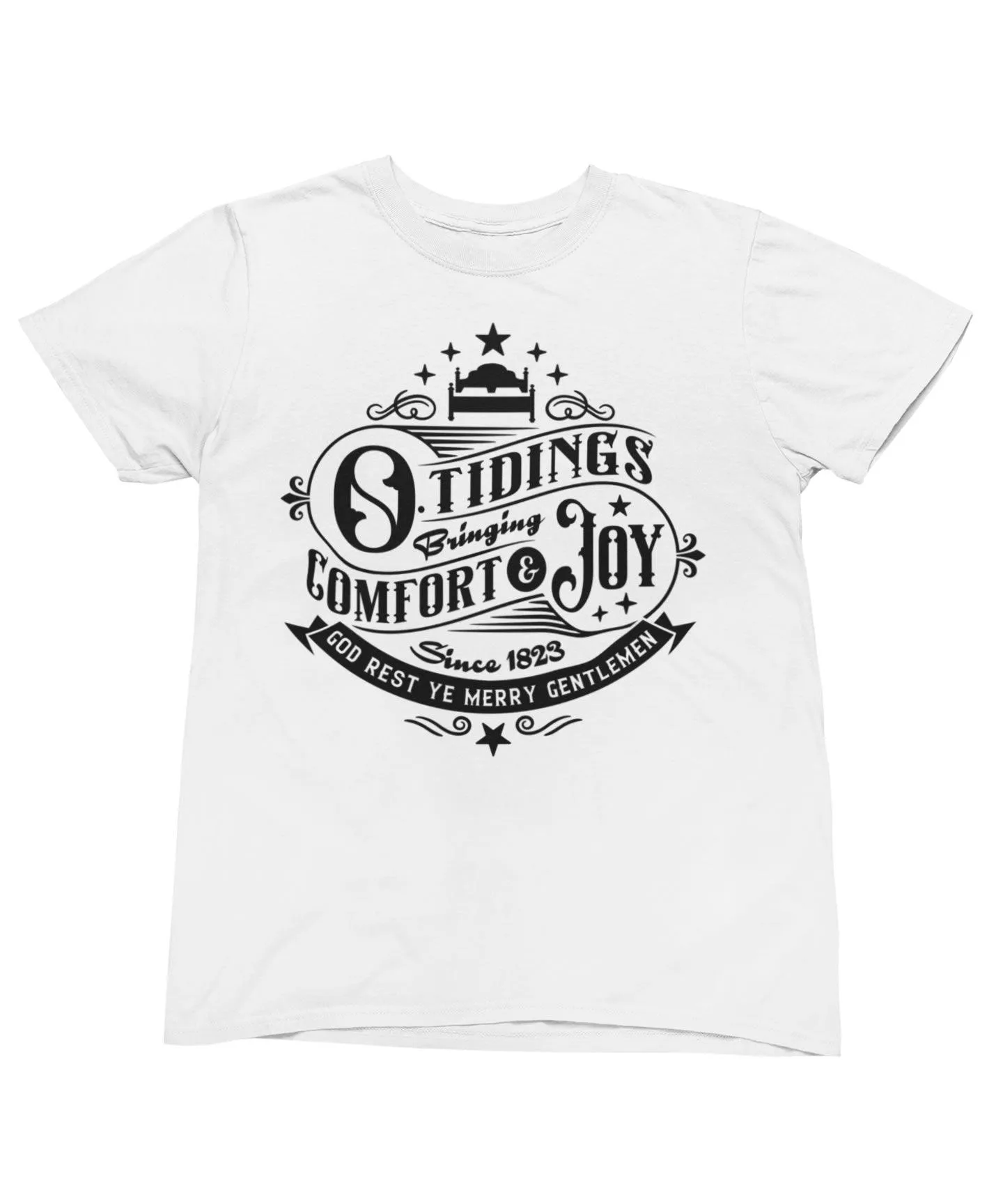Tidings Of Comfort And Joy Mono Christmas T-Shirt sold by 8Ball product image thumbnail 4
