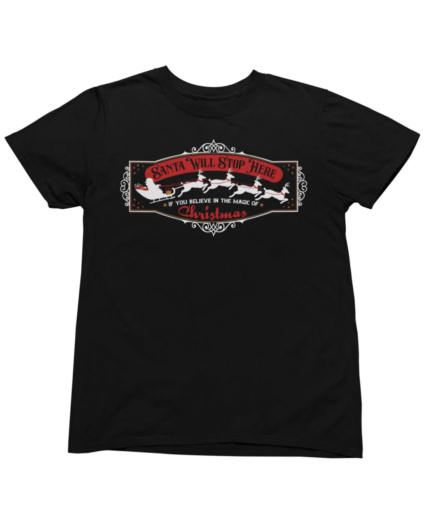 Santa Will Stop Here Framed Christmas Unisex T-Shirt sold by 8Ball product image thumbnail 2