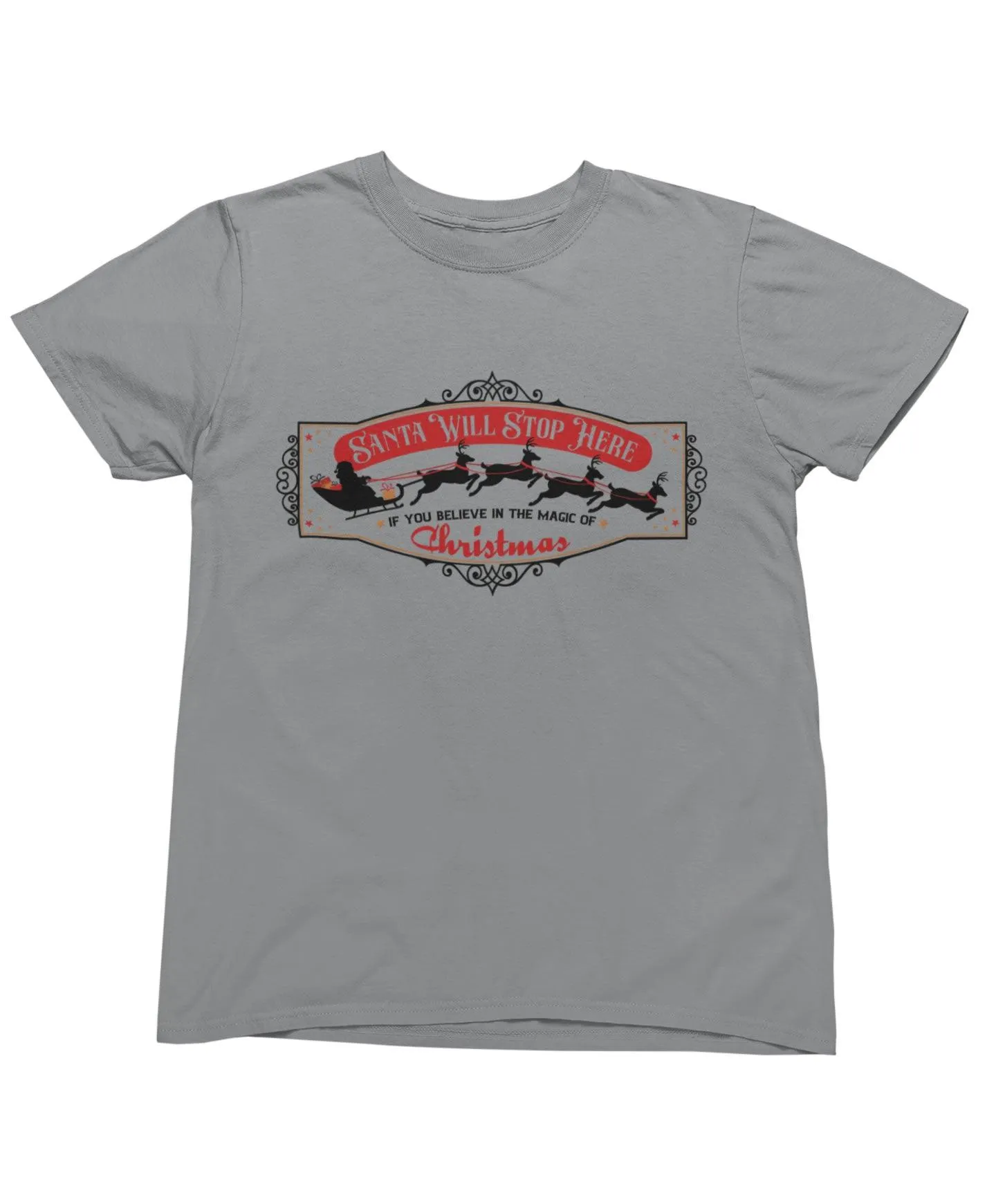 Santa Will Stop Here Framed Christmas Unisex T-Shirt sold by 8Ball product image thumbnail 3