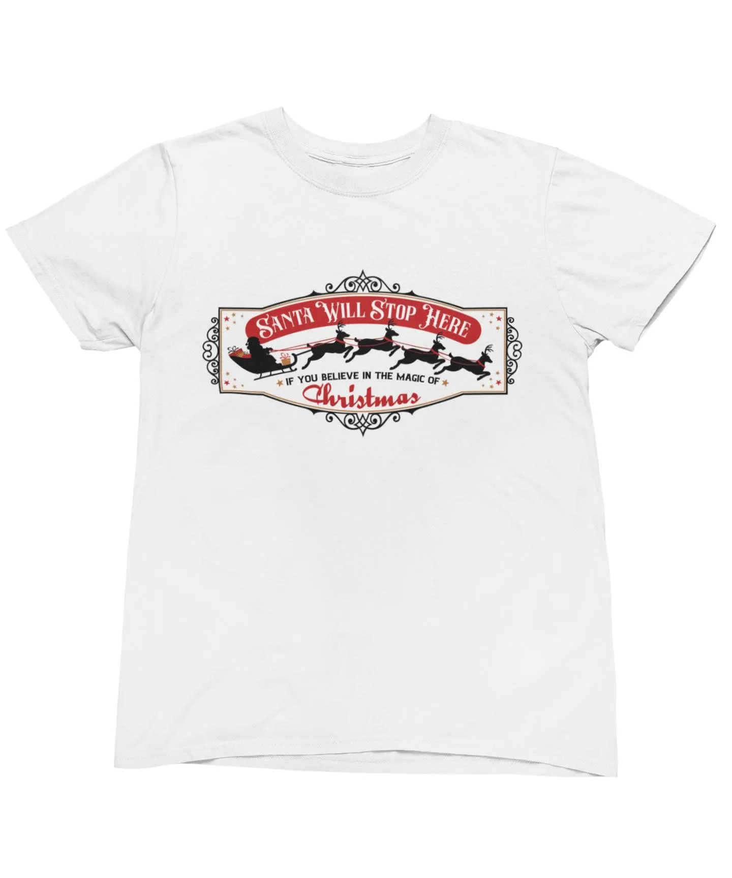 Santa Will Stop Here Framed Christmas Unisex T-Shirt sold by 8Ball