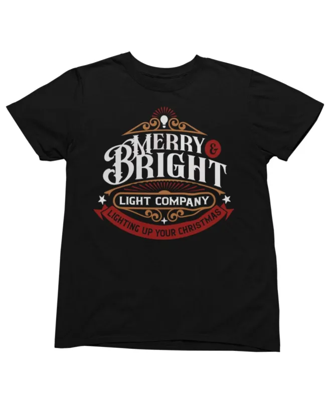 Merry Bright Light Company Christmas T-Shirt sold by 8Ball