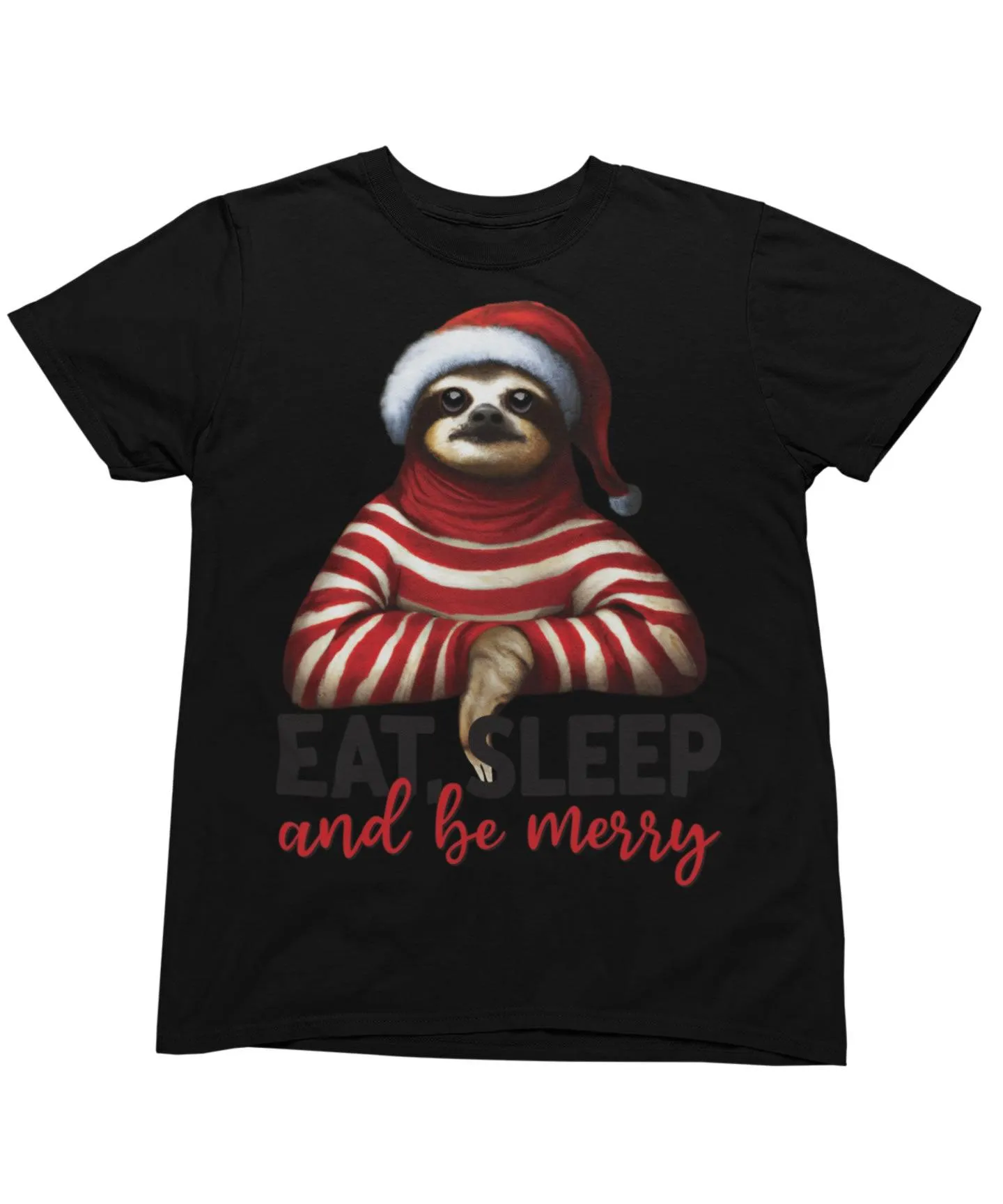 Sloth Eat Sleep And Be Merry Christmas T-Shirt sold by 8Ball