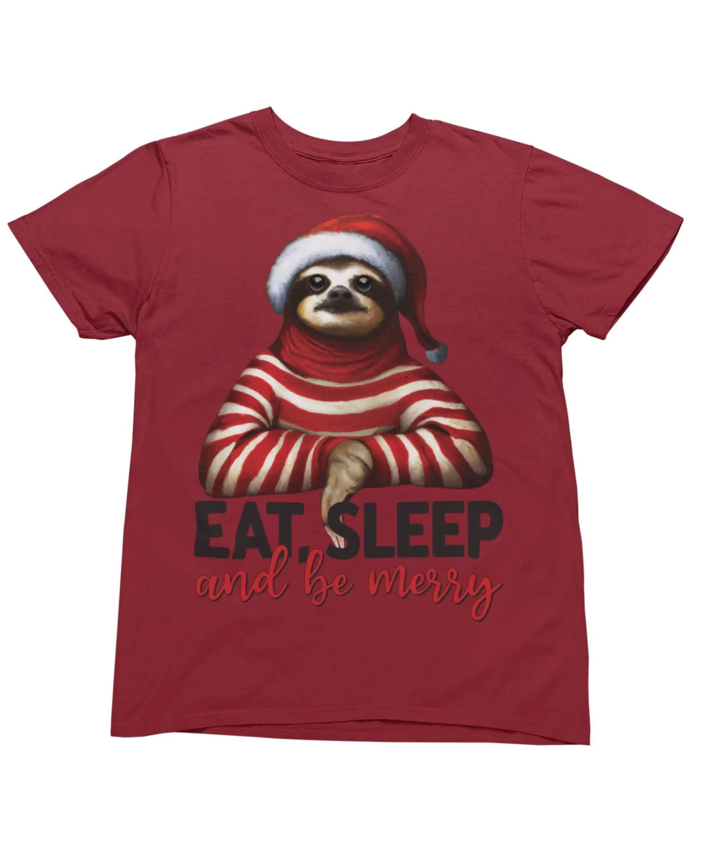 Sloth Eat Sleep And Be Merry Christmas T-Shirt sold by 8Ball product image thumbnail 4