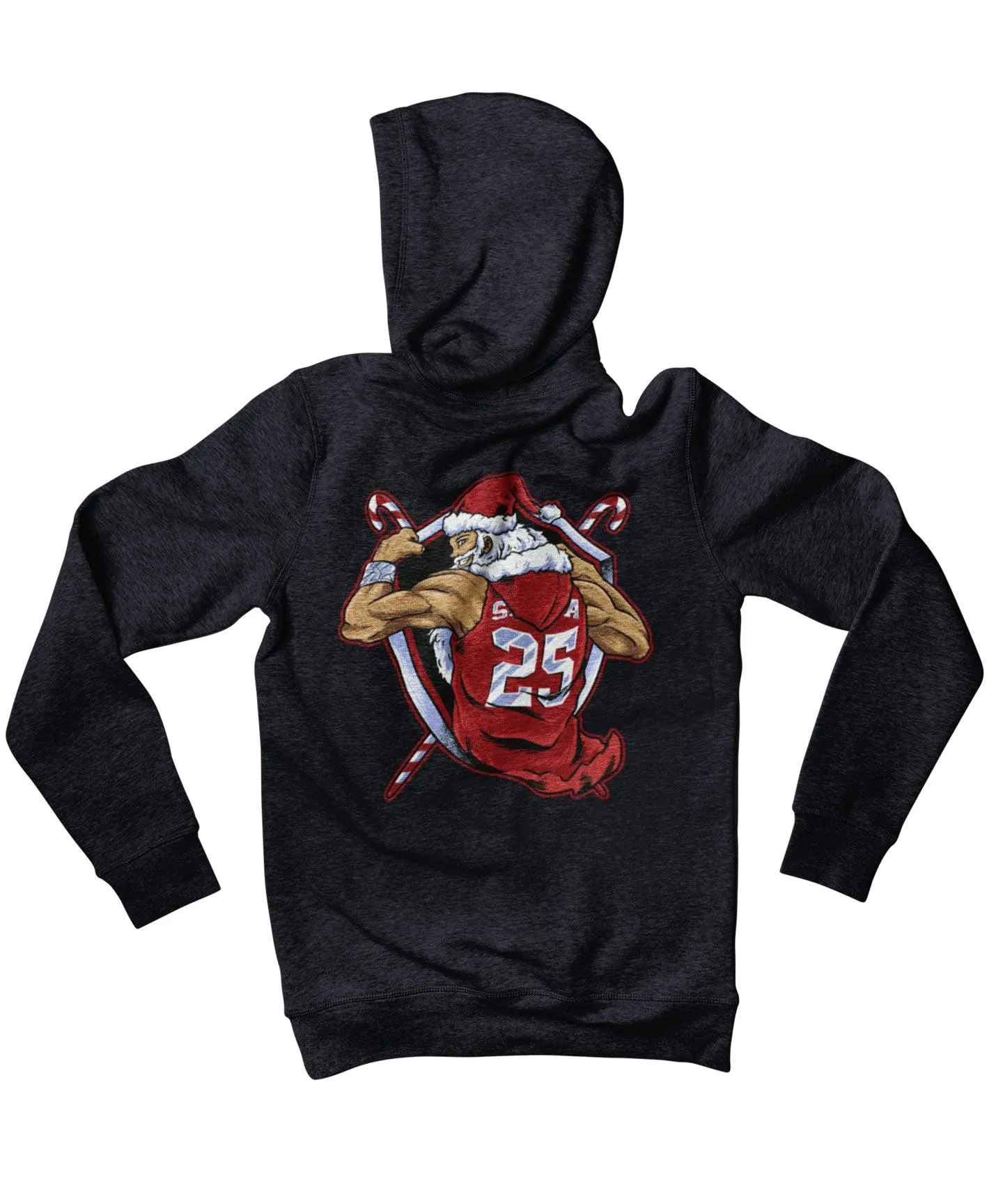 Athletic Old Man Santa Back Printed Christmas Hoodie sold by 8Ball product image thumbnail 4