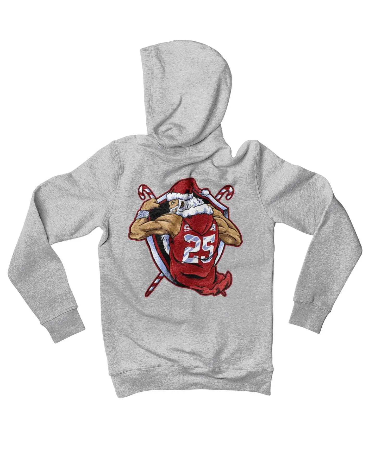 Athletic Old Man Santa Back Printed Christmas Hoodie sold by 8Ball product image thumbnail 3