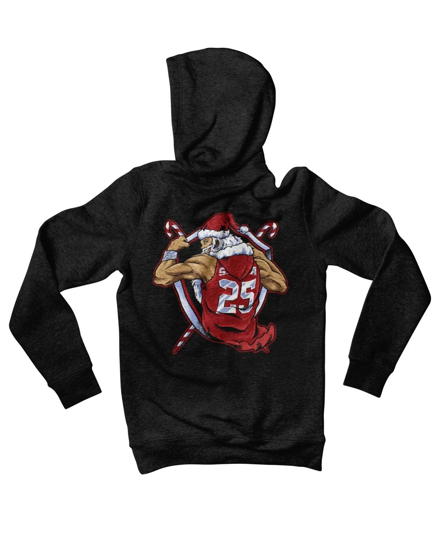 Athletic Old Man Santa Back Printed Christmas Hoodie sold by 8Ball product image thumbnail 2