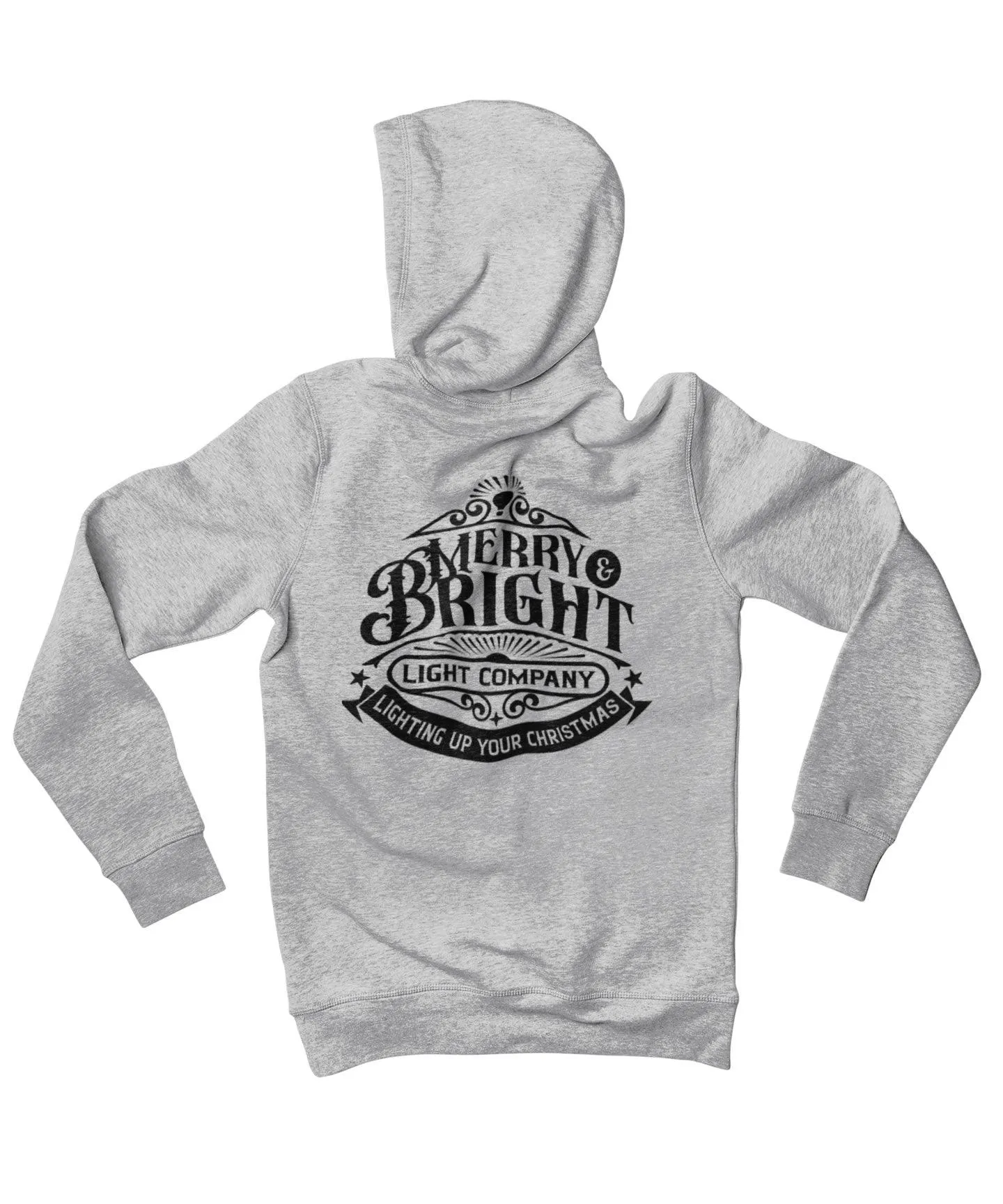 Merry Bright Light Company Mono-Colour Back Printed Christmas Hoodie sold by 8Ball