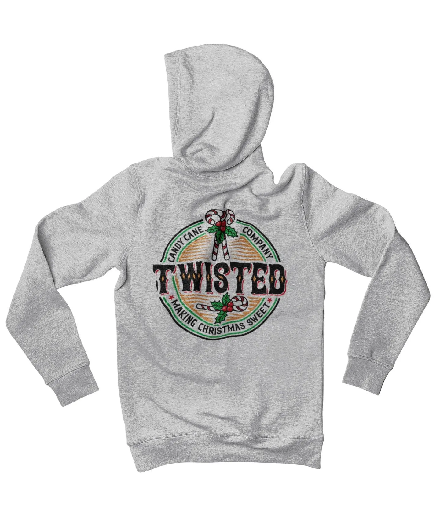 Twisted Candy Cane Colour Back Printed Christmas Hoodie sold by 8Ball