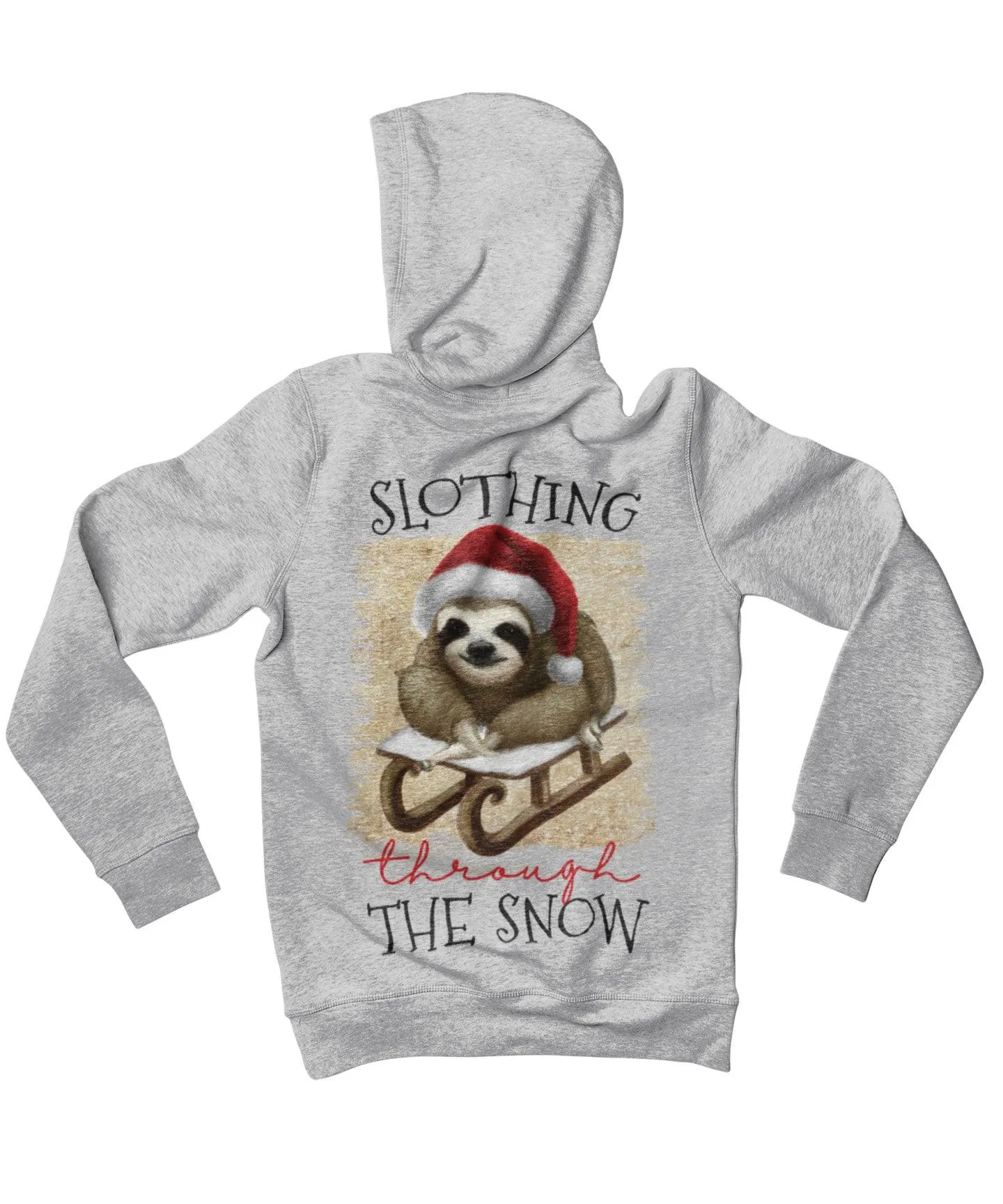 Slothing Through The Snow Christmas Back Printed Hoodie sold by 8Ball product image thumbnail 3