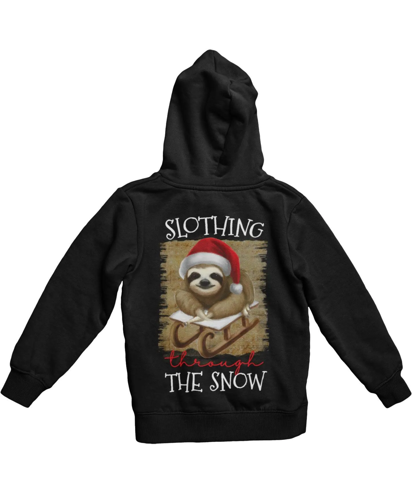 Slothing Through The Snow Christmas Back Printed Hoodie sold by 8Ball product image thumbnail 2