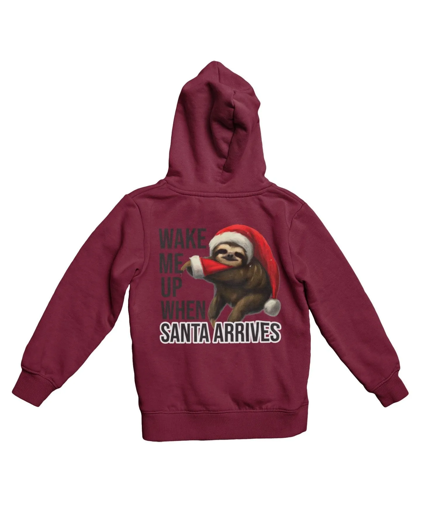 Sloth Wake Me Up When Santa Arrives Christmas Back Printed Hoodie sold by 8Ball product image thumbnail 2