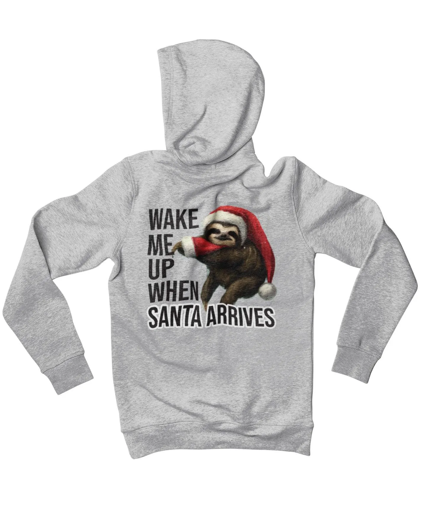 Sloth Wake Me Up When Santa Arrives Christmas Back Printed Hoodie sold by 8Ball product image thumbnail 3