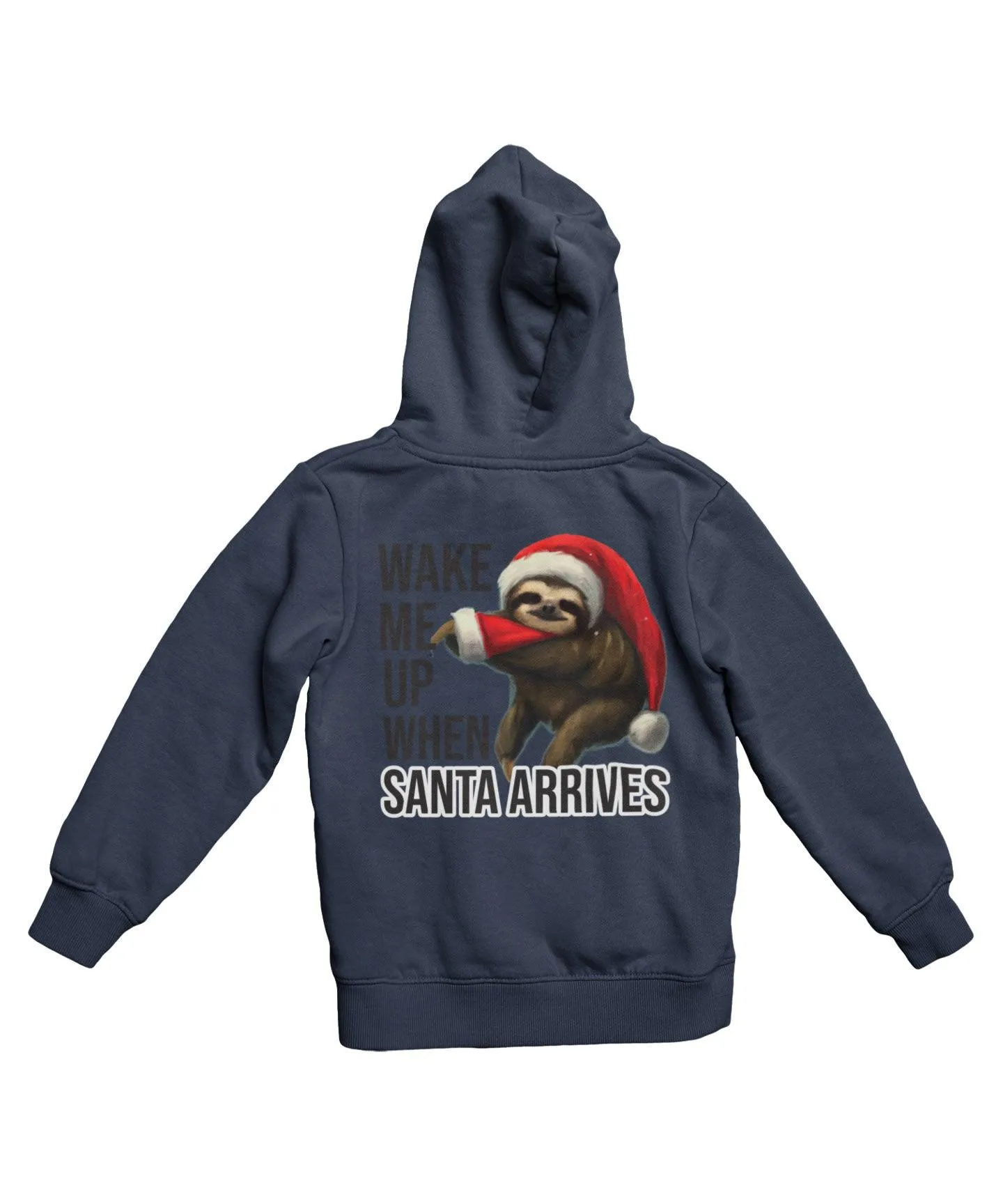 Sloth Wake Me Up When Santa Arrives Christmas Back Printed Hoodie sold by 8Ball product image thumbnail 4
