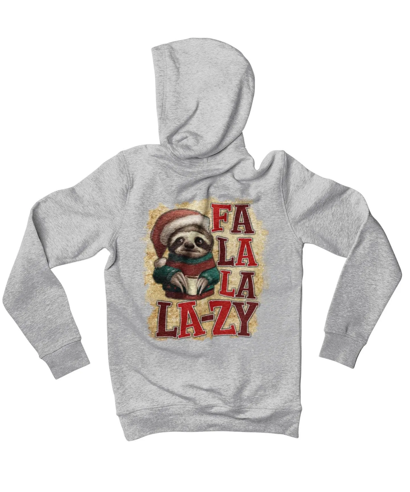 Sloth Fa La La Lazy Christmas Back Printed Hoodie sold by 8Ball product image thumbnail 3