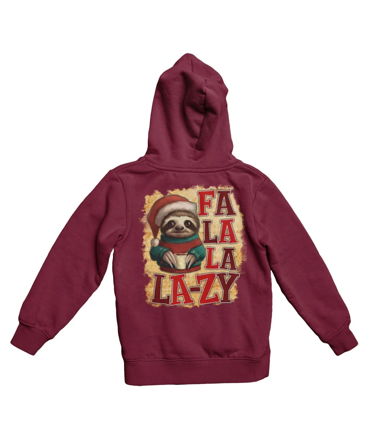 Sloth Fa La La Lazy Christmas Back Printed Hoodie sold by 8Ball product image thumbnail 2