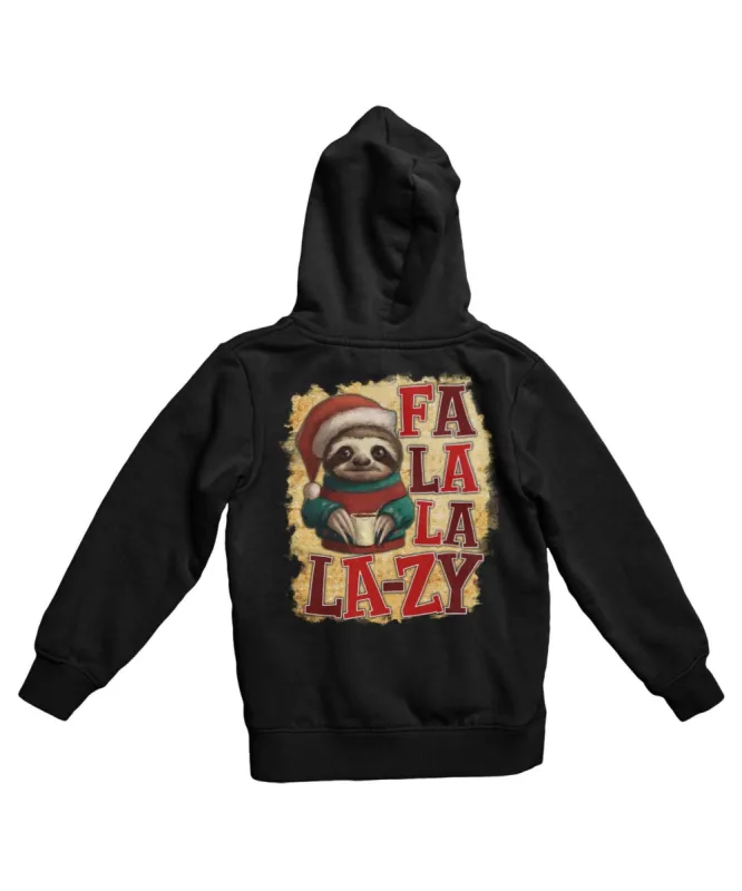 Sloth Fa La La Lazy Christmas Back Printed Hoodie sold by 8Ball