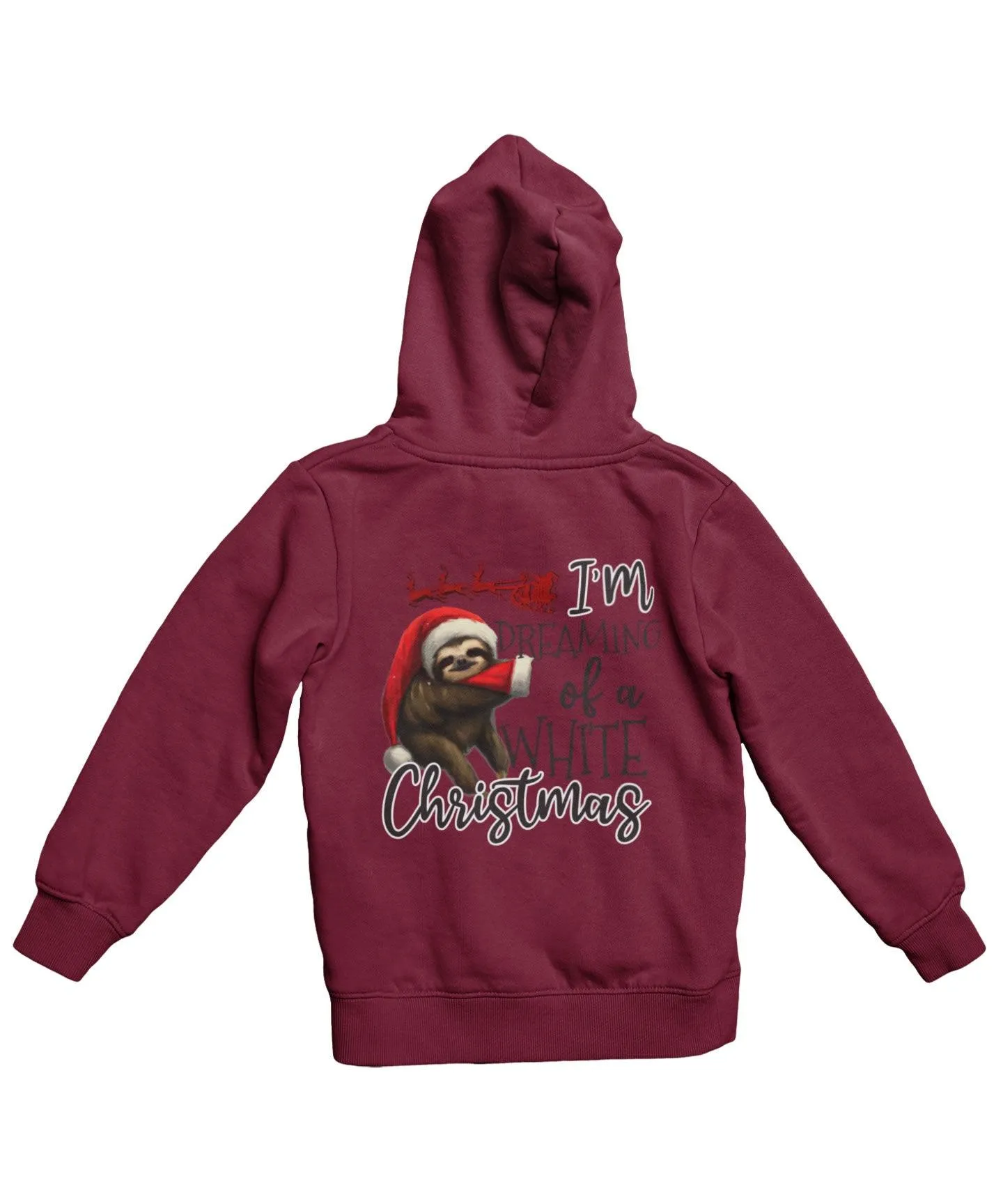 Sloth Dreaming Of A White Christmas Back Printed Sloth Hoodie sold by 8Ball product image thumbnail 3